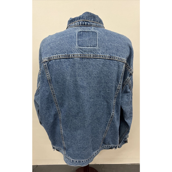 Levi's Men's Jean Trucker Jacket Blue Denim Pockets Medium Wash VTG FS Charity - Picture 3 of 11